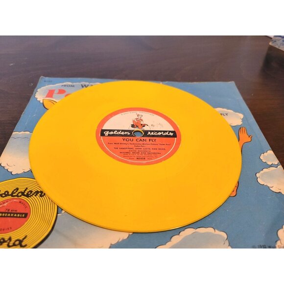 Walt Disneys Peter Pan Vinyl Record Little Golden Records 78 RPM 1952 Theme Song - Picture 5 of 5